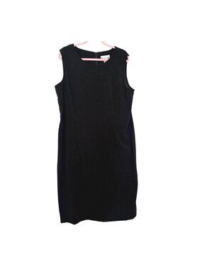 Megan Lee Black Sleeveless Sheath Little Black Dress Size 18 Polyester Blend
